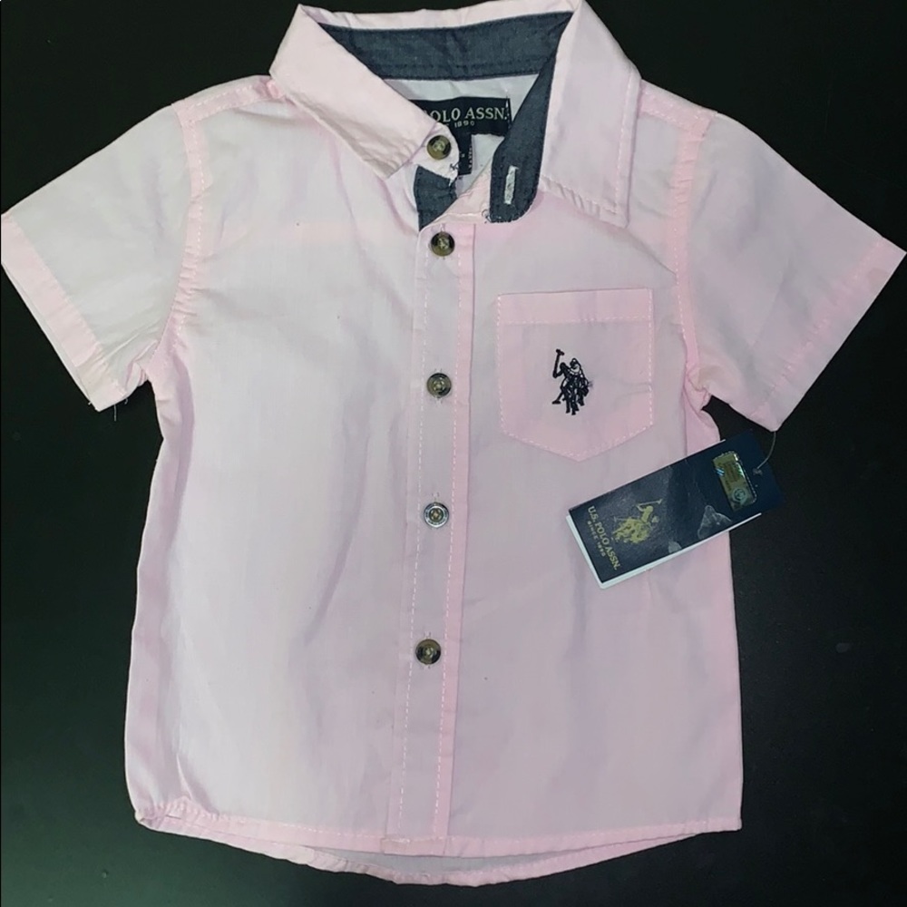 Pink button down shirt